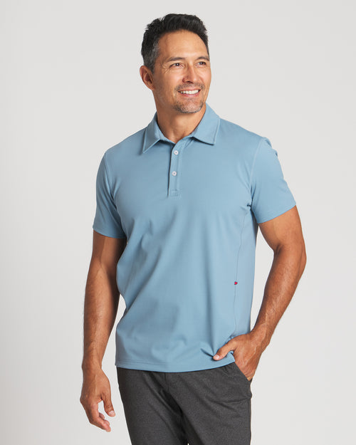 Steel Blue || After Hour Polo - Front