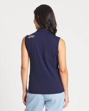 Navy || Erin Sleeveless Polo Back