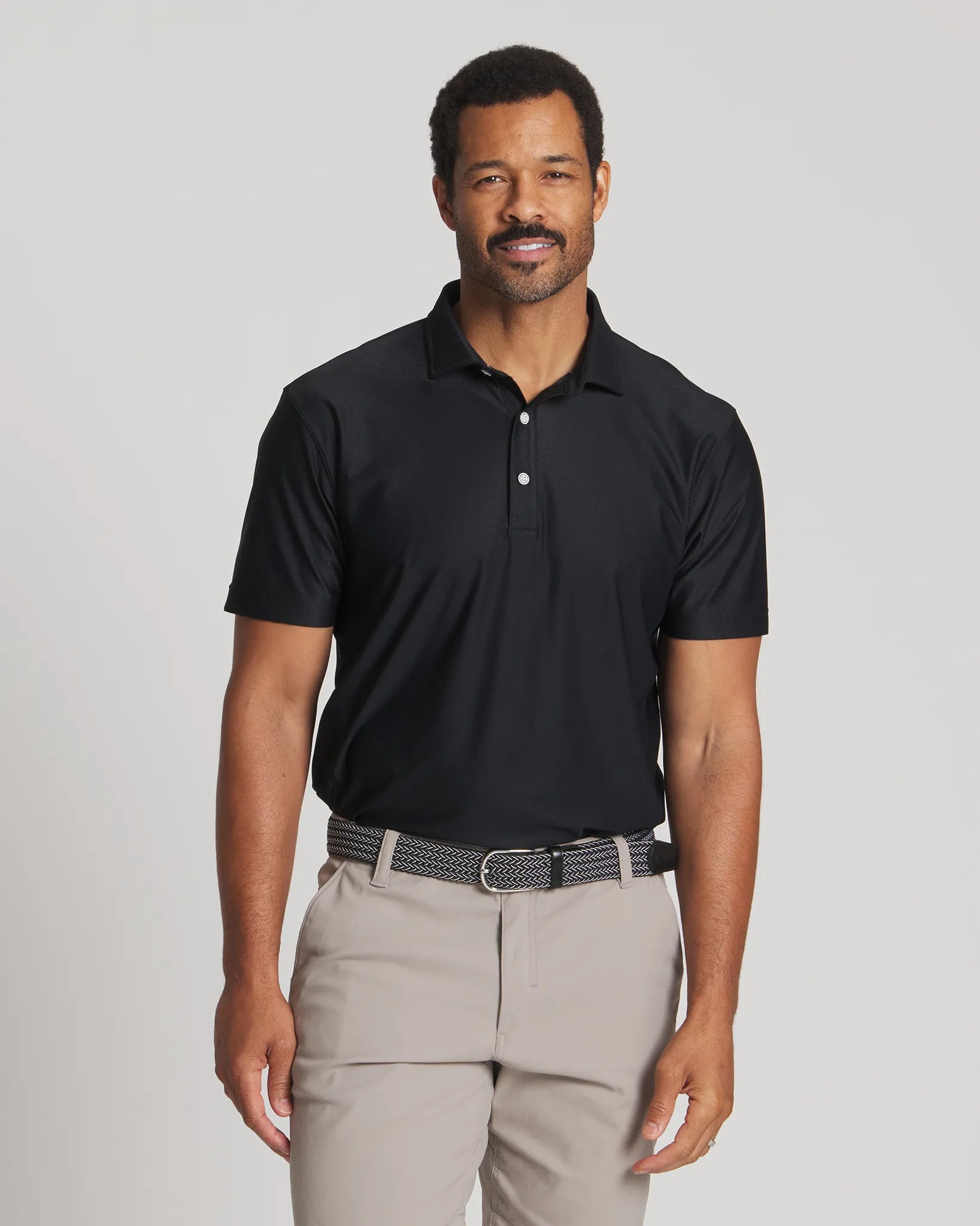 Black || Pebble Polo Front